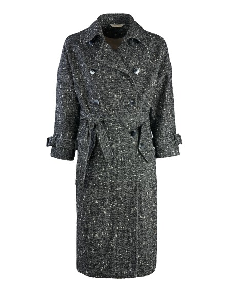 Shop BOTTEGA MARTINESE  Cappotto: Bottega Martinese cappotto "Emma".
Revers.
Maniche lunghe.
Doppiopetto.
Chiusura con bottoni.
Cintura in vita regolabile e removibile.
Tasche laterali.
Taglio lungo.
Vestibilità regolare.
Composizione: 70% Lana 10% Cashemre 20% Poliammide.
Fabbricato in Italia.. EMMA 460-SALE/PEPE